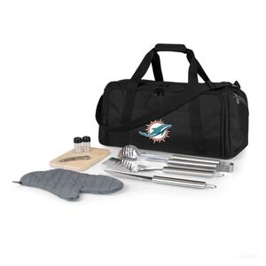 Oniva NFL MIAMI DOLPHINS Portable Charcoal Grill & Cooler Tote - Black